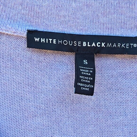 White House Black Market Size S Light Purple Lavender V Neck Sweater Top - Picture 3 of 8